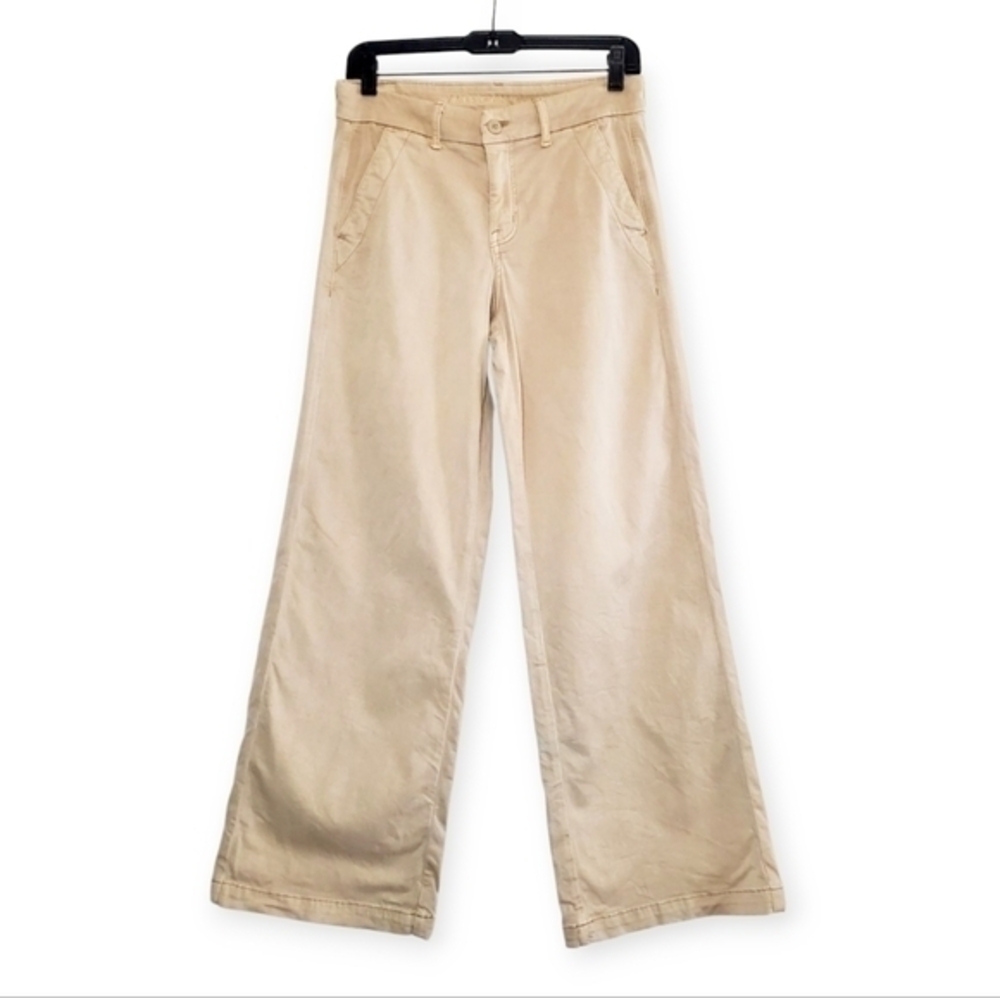 American Eagle Stretch Mid-rise Skater Trousers Pants In Beige